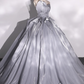 Vintage Champagne A-Line Sweet 16 Quinceanera Ruffled Strapless Evening Dress Floor Length Ball Gown DP6900