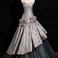 Chic Silver-gray 3D Flowers A-Line Prom Dress Off-the-shoulder Evening Gown Party Dress Long Formal Dress DP6904