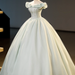 Vintage Sage Green Off-the-shoulder Prom Dress Beaded Evening Gown A-Line Party Dress Long Formal Dress DP6906