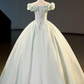 Vintage Sage Green Off-the-shoulder Prom Dress Beaded Evening Gown A-Line Party Dress Long Formal Dress DP6906