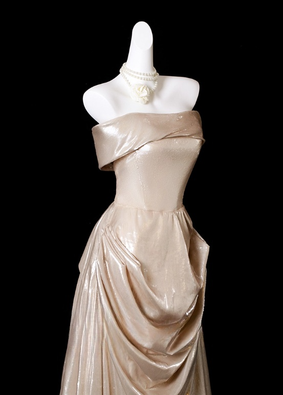 Vintage Champagne Strapless Prom Dress Sheath Evening Gown Satin Party Dress Long Formal Dress DP6907