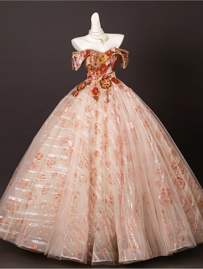 Chic Applique Sweetheart Prom Dress A-Line 3D Flowers Evening Gown Off-the-shoulder Party Dress Long Formal Dress DP6932