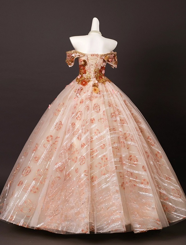 Chic Applique Sweetheart Prom Dress A-Line 3D Flowers Evening Gown Off-the-shoulder Party Dress Long Formal Dress DP6932