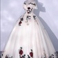 Chic Ivory Floral Applique Prom Dress A-Line Evening Gown Off-the-shoulder Party Dress Tulle Long Formal Dress DP6935