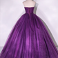 Chic Purple Strapless Prom Dress A-Line Evening Gown Tulle Party Dress Long Formal Dress DP6936
