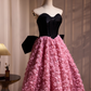 Robe de bal vintage à fleurs 3D, coupe trapèze, sans bretelles, tenue de soirée formelle, DP6953