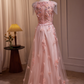 Vintage Pink Applique Beaded Prom Dress A-Line Evening Gown Sleeveless Party Dress Long Formal Dress DP6957