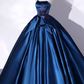 Elegant Royal Blue Applique Quinceanera A-Line Strapless Evening Dress Long Ball Gown DP6965