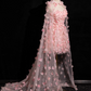 Vintage Pink 3D Flowers Strapless A-Line Tulle Cloak Design Homecoming Dress Party Dress Short Cocktail Dress DP6972
