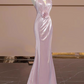 Vintage Pink Satin Prom Dress Mermaid V-Neck Evening Gown 3D Flowers Party Dress Formal Dress DP6981
