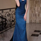 Vintage Navy Blue Sheath Prom Sweetheart Evening Gown Strapless Party Dress Long Formal Dress DP6992