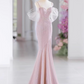 Vintage Pink Mermaid Prom Sweetheart Evening Gown Spaghetti Strap Party Dress Long Formal Dress DP6993