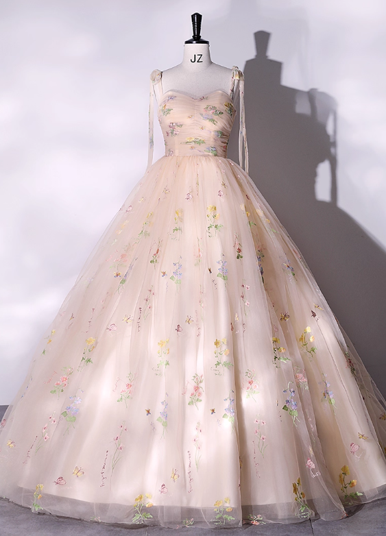 Robe de bal de quinceañera vintage coupe trapèze à appliqués floraux et décolleté en cœur DP7081