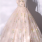 Robe de bal de quinceañera vintage coupe trapèze à appliqués floraux et décolleté en cœur DP7081