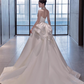 Elegant Satin Strapless Wedding Dress Classic A-Line Bridal Gown DP7209