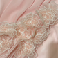 Vintage Pink One-Shoulder Prom Dress Draped Ruffled Lace Floral Detail Chiffon Evening Gown DP7269