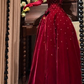 Vintage-Inspired Burgundy Strapless Velvet Evening Gown Starry Sequin Details Floral Applique Prom Dress DP7289