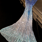 Gorgeous Ocean Blue Ombre Sequin Sparkly Cold Shoulder Evening Gown DP7342