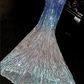 Gorgeous Ocean Blue Ombre Sequin Sparkly Cold Shoulder Evening Gown DP7342
