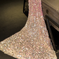 Gorgeous Sparkly Ombre Sequin V-Neck Mermaid Formal Evening Gown DP7343