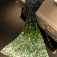 Gorgeous Sparkly Ombre Sequin V-Neck Mermaid Formal Evening Gown DP7343