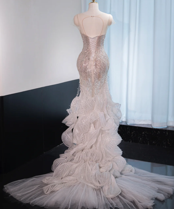 Robe de soirée sirène bustier à sequins DP7438