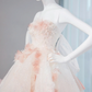 Gorgeous Pink Tiered Tulle 3D Floral Strapless Sweet 16 Quinceanera Ball Gown  DP7449