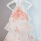 Gorgeous Pink Tiered Tulle 3D Floral Strapless Sweet 16 Quinceanera Ball Gown  DP7449