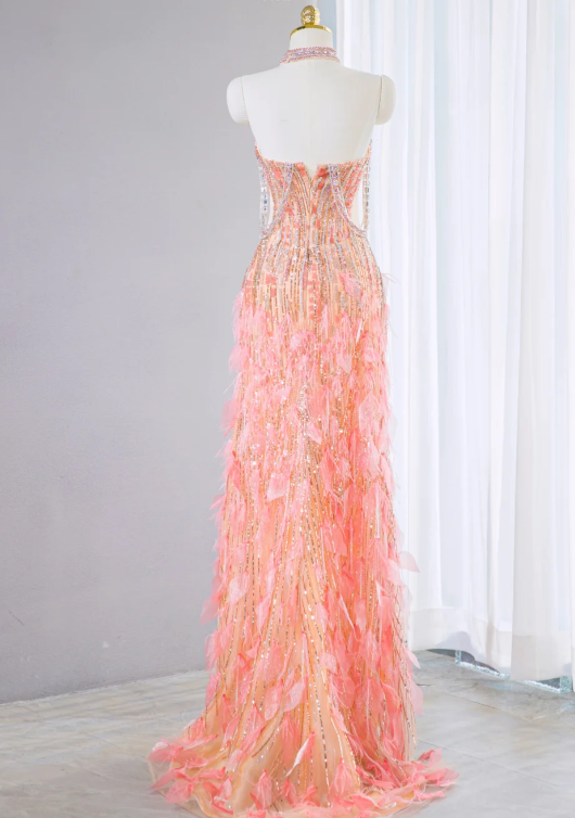 Robe de soirée somptueuse en tulle scintillant, bustier cœur et sequins DP7452