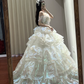 Gorgeous Iridescent Organza Off-Shoulder Ruffled Tiered Sweet 16 Quinceanera Ball Gown  DP7462
