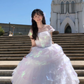 Gorgeous Iridescent Organza Off-Shoulder Ruffled Tiered Sweet 16 Quinceanera Ball Gown  DP7462