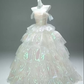 Gorgeous Iridescent Organza Off-Shoulder Ruffled Tiered Sweet 16 Quinceanera Ball Gown  DP7462