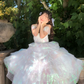 Gorgeous Iridescent Organza Off-Shoulder Ruffled Tiered Sweet 16 Quinceanera Ball Gown  DP7462