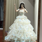 Gorgeous Iridescent Organza Off-Shoulder Ruffled Tiered Sweet 16 Quinceanera Ball Gown  DP7462