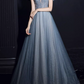 Gorgeous Dusty Blue Sparkle Tulle Off-Shoulder Beaded Sweet 16 Quinceanera Ball Gown  DP7472