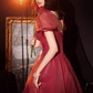 Gorgeous Burgundy Sparkle Tulle Puff Sleeve Sweet 16 Quinceanera Ball Gown  DP7474