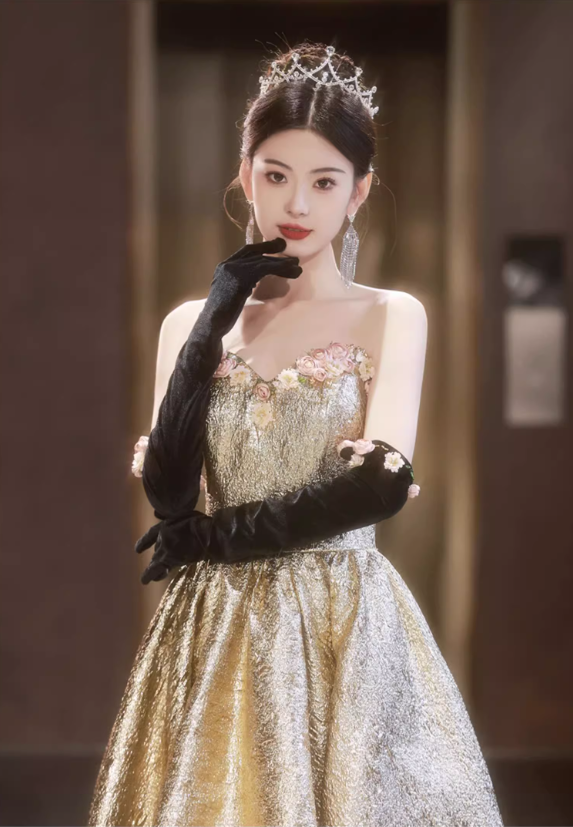 Gorgeous Gold Strapless Sweetheart 3D Floral Sweet 16 Quinceanera Ball Gown DP7485