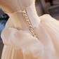 Gorgeous Champagne Strapless  Bow 3D Floral Sweet 16 Quinceanera Ball Gown DP7488