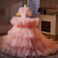Gorgeous Pink Tiered Tulle Off-Shoulder Ruffled Sweet 16 Quinceanera Ball Gown DP7489