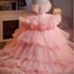 Gorgeous Pink Tiered Tulle Off-Shoulder Ruffled Sweet 16 Quinceanera Ball Gown DP7489
