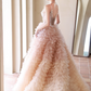 Gorgeous Pink Tiered Tulle Beaded Sweetheart Spaghetti Strap Sweet 16 Quinceanera Ball Gown DP7491