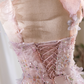 Vintage Pink Tulle 3D Floral A-Line Prom Dress DP7517