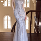 Glamorous Halter Neck Silver Sequin Mermaid Feather Accent Sparkly Tulle Prom Dress DP7537