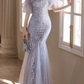 Glamorous Halter Neck Silver Sequin Mermaid Feather Accent Sparkly Tulle Prom Dress DP7537