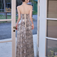 Glamorous Silver Sequin Halter Neck Evening Gown Sparkly Ruched Prom Dress DP7542