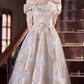 Glamorous Champagne Off-Shoulder 3D Floral Gold Embroidery Sweet 16 Quinceanera Ball Gown DP7543