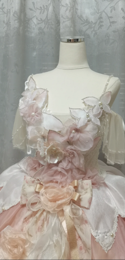 Glamorous Off-Shoulder 3D Floral & Lace Princess Sweet 16 Quinceanera Ball Gown DP7547