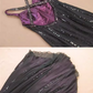 Glamorous Black & Purple Sequin Midi Evening Gown Ruffled Prom Dress DP7616