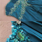 Elegant Teal Strapless Evening Gown Sequin Bodice Chiffon Prom Dress DP7617