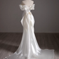 Elegant Ivory Off-the-Shoulder Beaded Bodice Puff Sleeve Mermaid Wedding Dress DP7669